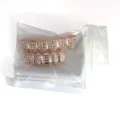 Rose gold hip hop grillz set, micro pave rhinestone upper and lower teeth variant accessory. - Set / Top and Bottom Set / Rose Gold