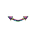 Rainbow stainless steel curved eyebrow barbell piercing body jewelry 14G 16G spike stud - Spike (External Thread) / 1.6x6x3mm / Colorful