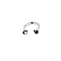 Anneau de piercing fer à cheval en acier titan avec zircone noire, barre 1.2x8mm. - Noir