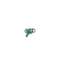 Stainless steel dermal anchor piercing jewelry featuring sparkling blue rhinestone design. - Sea Blue Cross