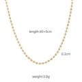 Collana con catena di perle d'oro, choker in acciaio inossidabile 40+5cm per donna. - Catena a palline / Oro