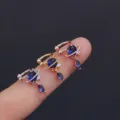 Edelstahl Planet Ohrklemmen mit blauem Zirkon und Tropfenstein für Ohrlöcher ohne Piercing. - Stil 1 / Silber