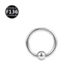 Titanium Captive Bead Ring Horseshoe Nose Ring Silver Body Piercing Jewelry 8-12mm Size - 0.8x8x3mm / Silver