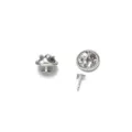 Silver metal butterfly clutch pin backs and tacks for DIY handmade badges and brooches. - Silver