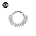 Titanium Zirkon Septum Ring Segment Clicker Daith Kraakbeen Oorring Piercing Sieraden - Stijl 4 / 1.2*8mm / Zilver