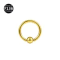 Gold titanium captive bead ring, premium body piercing jewelry for stylish nose and ear wear. - 0.8x8x3mm / Gold