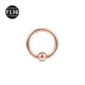 Titanium captive bead ring rose gold BCR body piercing jewelry 8-12mm inner diameter - 0.8x8x3mm / Rose Gold