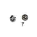 Metal pin backs gunmetal butterfly clutches and tie tacks DIY badge accessories variant. - Black