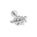 Edelstahl Blatt Zirkon Labret Stecker und Knorpel Piercing Ohrring für den Alltag. - Blatt Stil / 1.2*6mm / Silber