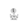 Edelstahl Krone Knorpel Ohrring mit Markise Zirkonia Steinen und Labret Piercing. - Drei Marquise Kronenstil / 1.2*6mm / Silber