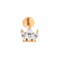 Edelstahl Krone Zirkonia Knorpel Piercing Stecker Lippenring Körperschmuck Variante - Kronen-Stil / 1.2x6mm / Roségold