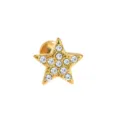 Goldfarbener Edelstahl Stern Knorpel Piercing Stecker mit klaren Zirkonia Steinen. - Stern-Stil / 1.2*6mm / Gold
