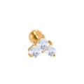 Goldener Edelstahl Dreifach Quadratischer Zirkon Labret Knorpel Piercing Ohrring Schmuck - Herz-Stil / 1.2x6mm / Gold