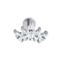 Edelstahl Zirkonia Krone Labret Stecker Ohr Knorpel Piercing Schmuck Artikel fur Damen - Fünf-Marquise-Stil / 1.2*6mm / Silber