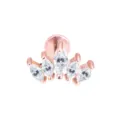 Roségoldener Edelstahl Piercing Schmuck mit Zirkonia Steinen in Kronenform für Ohr. - Fünf-Marquise-Stil / 1.2x6mm / Roségold
