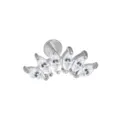 Edelstahl Marquise Zirkonia Fächer Cluster Labret Knorpel Ohrring Ohrstecker - Sechs-Marquise-Stil / 1.2x6mm / Silber
