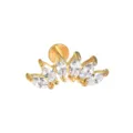 Goldfarbener Marquise Zirkonia Fächer Labret Stecker Knorpel Ohrring Variante Glanz - Sechs-Marquise-Stil / 1.2x6mm / Gold