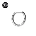 Titanium F136 scharnierende segmentring hoepel piercing sieraden voor neus en oren. - Ring 2,0 mm + pin 1,0x8 mm / Glad zilver