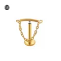 G23 titanio catena labret cartilagine piercing gioielli oro elegante accessorio corpo - 1.2*6mm / Catena singola oro