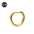 F136 Titaan Goud D-Ring Segment Piercing Oorring Neusring Lichaam Sieraden Nieuw Model - Ring 2,0 mm + pin 1,0x8 mm / Glad goud