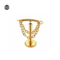 Piercing Labret Catena in Titanio G23 Gioiello Corpo Variante Colore Oro Dettaglio - 1.2*6mm / Doppia catena dorata