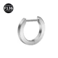F136 Titaan Rechte Pin Creolen Oorbel Lichaam Piercing Sieraden Zilverkleurige Ring - Ring 2,0 mm + pin 1,0x8 mm / Plat glad zilver