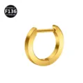 Gouden Titanium Scharnierende Segment Ring F136 Piercing Oorring Neusring Sieraden Stijl - Ring 2,0 mm + stift 1,0x10 mm / Plat glad goud