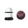 Klarer und lila Glas Ohrstecker Pilz Stil Piercing Schmuck Ohr Dehnstab Variante - Flacher Pilzstecker / 1.6mm (1 Stück) / Transparentes Violett