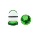 Grüne Glas Ohranstöpsel Tunnel Pilz Design Piercing Körperschmuck für Damen und Herren - Flacher Pilzstecker / 1.6mm (1 Stück) / Transparentes Grün