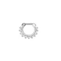 Stainless Steel Cubic Zirconia Septum Ring 10mm Body Piercing Jewelry Variant Style - Silver White