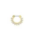 Gold zircon stainless steel 10mm nose ring body piercing jewelry stylish accessory. - Gold White