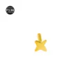 Gold titanium body piercing labret stud with star top, sterile F136 material for daily wear. - Four-pointed Star Gold