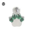 G23 Titan Süße Katzenpfote Labret Piercing Schmuck mit Grünen Glänzenden Zirkonia - Katzenpfote-Stil (M1770) / 1,2 x 6 mm Stab / M0,9-Gewinde / Versilbert Grün Zirkonia
