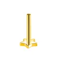 Gold titanium piercing labret stud base with star flat back, 1.2mm internal thread body jewelry - Star Gold