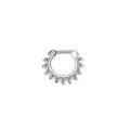 Stainless Steel Zircon Septum Ring Horseshoe Piercing Body Jewelry 10mm Shiny Style - Silver AB