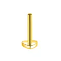Gold titanium body piercing labret base heart flat back threaded jewelry accessory 1pc - Heart Gold