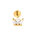 Piercing cartilagine corona in titanio G23 decorato con zirconi bianchi brillanti. - Tre Pietre Marquise / 1.2*10mm / Oro
