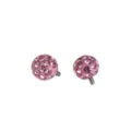 Rosa Kristall Dermal Anchor Oberteil Titan Stahl Piercing Schmuck Shamballa Kugel - 0.9x5mm Gewinde (Passend für 1.2 Basis) / Rosa