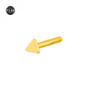 Gold titanium triangle labret stud piercing jewelry, implant grade F136 body piercing accessory. - Triangle Shape Gold