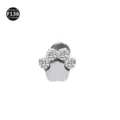 G23 Titan Suess Katzenpfote Labret Piercing Stecker Schmuck mit glitzernden Zirkonia Steinen. - Katzenpfote-Stil (M1770) / 1,2 x 6 mm Stab / M0,9-Gewinde / Silberweiß Strass