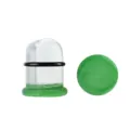 Klares Glas Ohr Plug Pilz Piercing Schmuck mit gruener Basis und O-Ring fuer Ohrdehnung. - Flacher Pilzstecker / 1.6mm (1 Stück) / Festes Grün