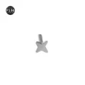 G23 Titanium Labret Lip Ring Stud Base Piercing Body Jewelry Accessory 1.2mm Thread - Four-pointed Star Silver