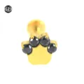 G23 Titan Niedliche Katzenpfote Labret Piercing Schmuck mit Schwarzen Steinen Variante - Katzenpfote-Stil (M1770) / 1,2 x 6 mm Stab / M0,9-Gewinde / Gold mit schwarzem Zirkonia