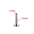 Titanstahl Labret Piercing Stecker Ersatz Zubehör mit präzisen Größenmarkierungen. - Silber (Nur Basis (Ohne Oberteil) - M1.2)