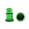 Grüne Glas Ohrstöpsel Tunnel Dehnstab mit O-Ring Piercing Körperschmuck für Ohr Dehnen. - Flacher Pilzstecker / 12mm (1 Stück) / Grün