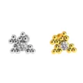 Edelstahl Labret Piercing Stecker Variante, Zirkon Kristall Cluster Design Schmuck. - NO 23 Multi-Perlen Cluster Eingelegtes Strass Stil / 1.2*6mm / Silber
