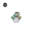 Titan Katzenpfote Labret Stecker Körperpiercing Schmuck mit synthetischen Opalsteinen. - Katzenpfote-Stil (M1770) / 1,2 x 6 mm Stab / M0,9-Gewinde / Mehrfarbiger Künstlicher Opal (OP536)
