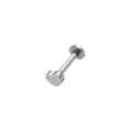 Edelstahl Herz Labret Piercing Stecker, silberner Körperschmuck für den täglichen Look. - Herz-Stil / 1.2x10mm / Silber