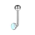 Gioiello per piercing corpo bilanciere curvo con opale sintetico e sfera in metallo - 1.6*11*5mm / Opale Artificiale (OP17)