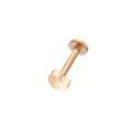 Roségold Edelstahl Herz Labret Piercing Schmuck 1.2x6mm Stecker fuer Ohr und Lippe - Herz-Stil / 1.2x10mm / Roségold